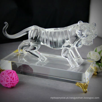 Tigre de cristal animal de vidro para presente de negócios decoração de casa ou lembranças